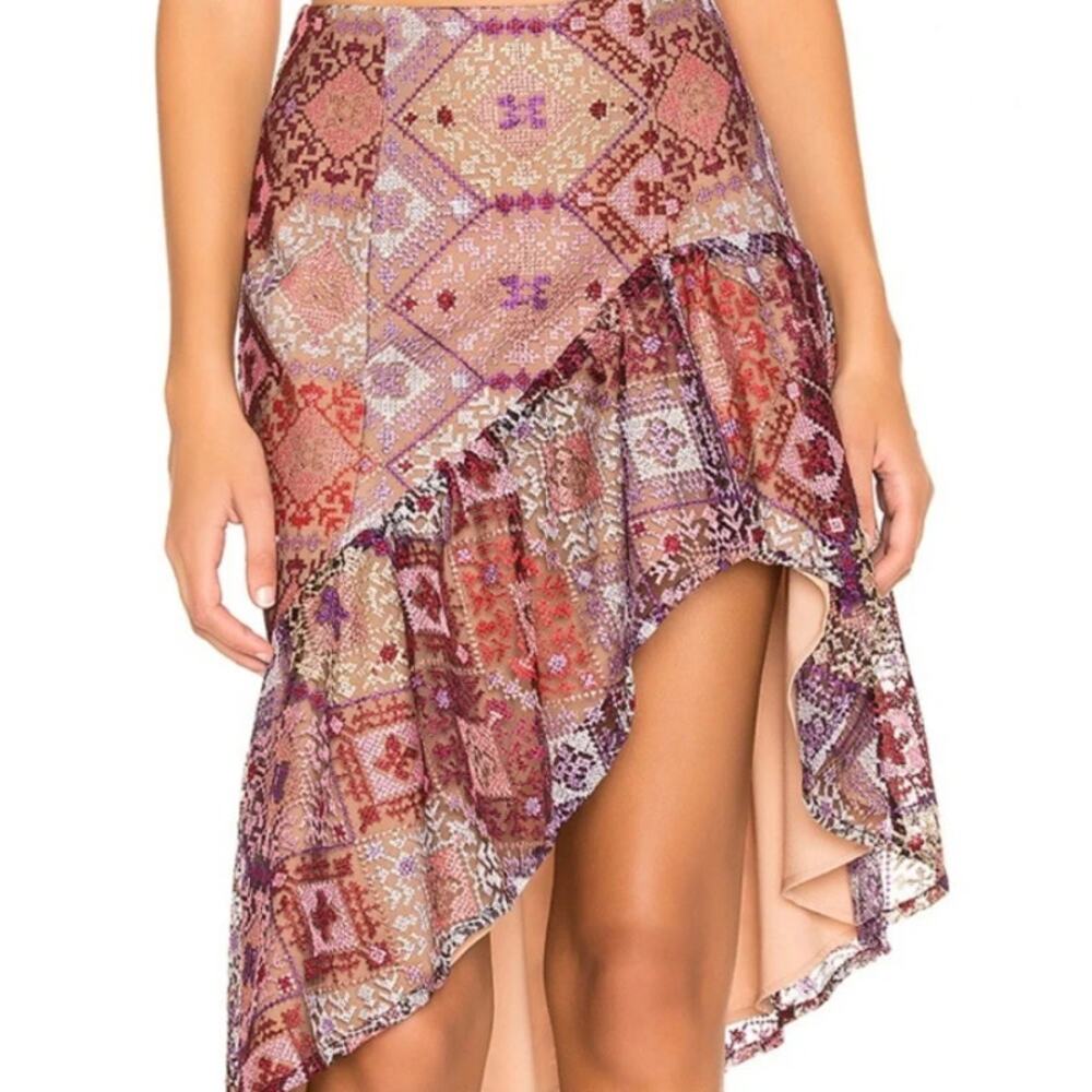NWT X by NBD Embroidered Asymmetrical Skirt Size Small